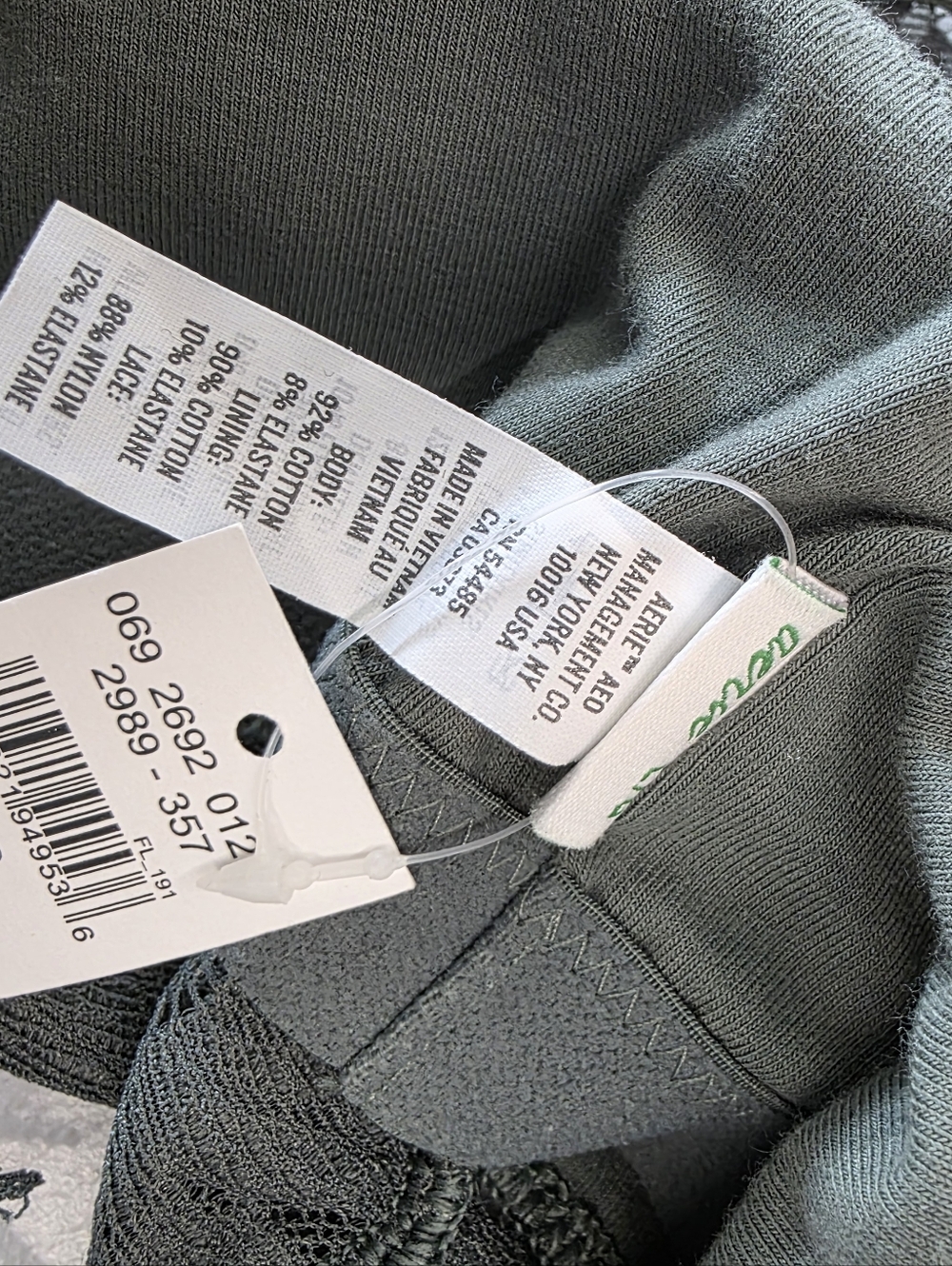Aerie Lace-Trim Ribbed Bralette in Sage Green - Picture 7 of 12
